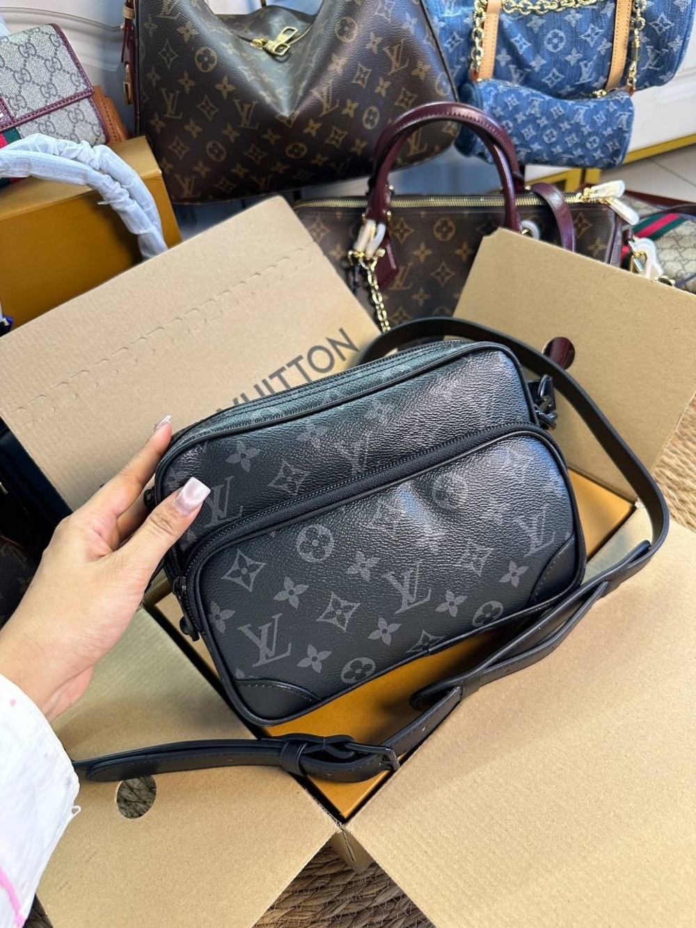 Louis Vuitton Black Monogram Crossbody Bag